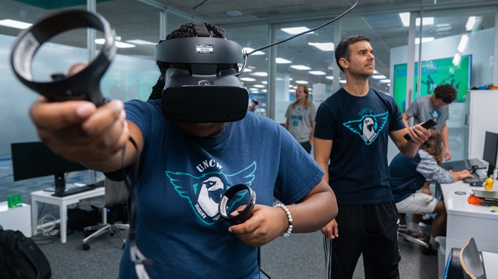 Dr. Ray Pastore And A Student In The Gaming And Esports Club Play A Virtual Reality (VR) Game In The VR Lab At The UNCW Student Recreation Center In Wilmington, NC.| Professional Gamer