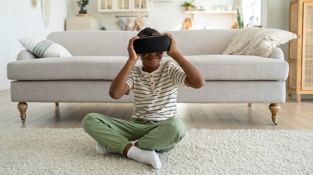 Kid Playing Multiplayer VR Games